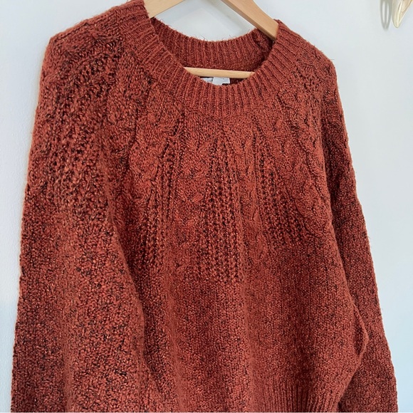 American Eagle Outfitters Rust Cable Knit Sweater - Picture 2 of 9